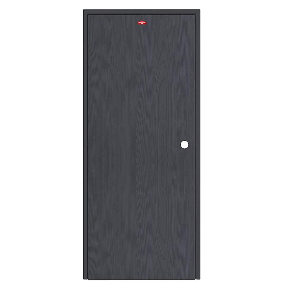 ชุดประตูเหล็ก เจาะลูกบิด PROFESSIONAL DOOR FR1RBK+WD1BK 86.4x203.5 ซม. สีเทาเม็ดทราย