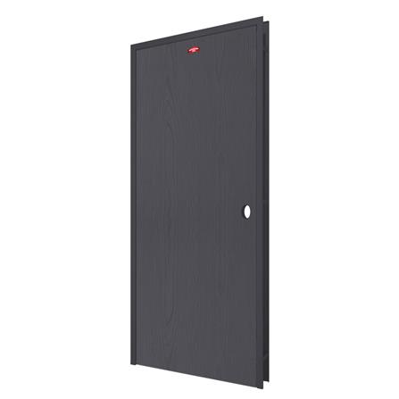 ชุดประตูเหล็ก เจาะลูกบิด PROFESSIONAL DOOR FR1RBK+WD1BK 86.4x203.5 ซม. สีเทาเม็ดทราย_1
