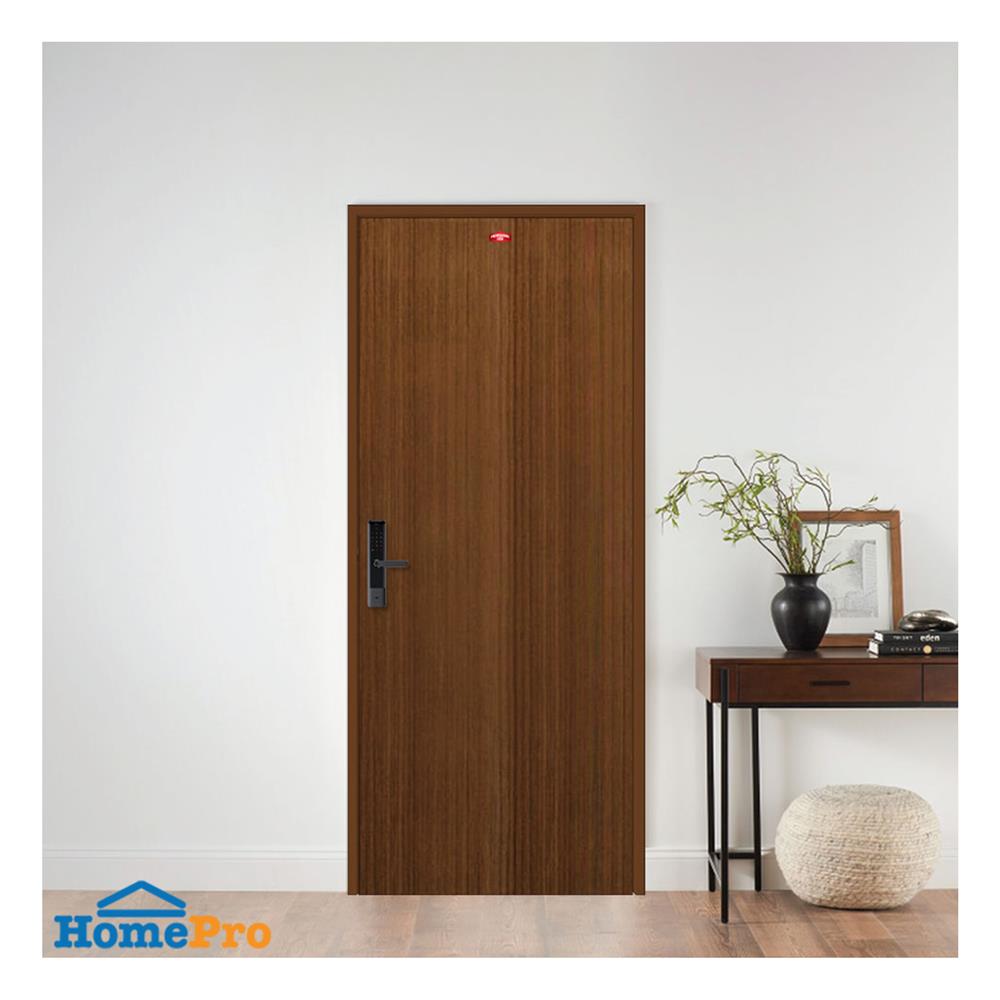 ชุดประตูภายในเหล็ก เจาะลูกบิด PROFESSIONAL DOOR FR1LBW+D138 86.4x203.5 ซม. สีน้ำตาล