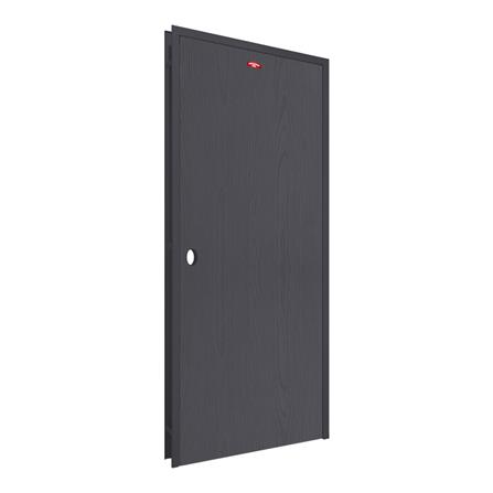 ชุดประตูเหล็ก เจาะลูกบิด PROFESSIONAL DOOR FR1LBK+WD1BK 86.4x203.5 ซม. สีเทาเม็ดทราย_1