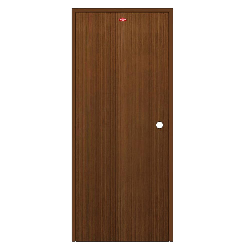 ชุดประตูภายในเหล็ก เจาะลูกบิด PROFESSIONAL DOOR FR1RBW+D138 86.4x203.5 ซม. สีน้ำตาล