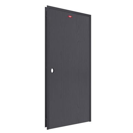 ชุดประตูเหล็ก เจาะลูกบิด PROFESSIONAL DOOR FR2LBK+WD2BK 96.4x203.5 ซม. สีเทาเม็ดทราย_1