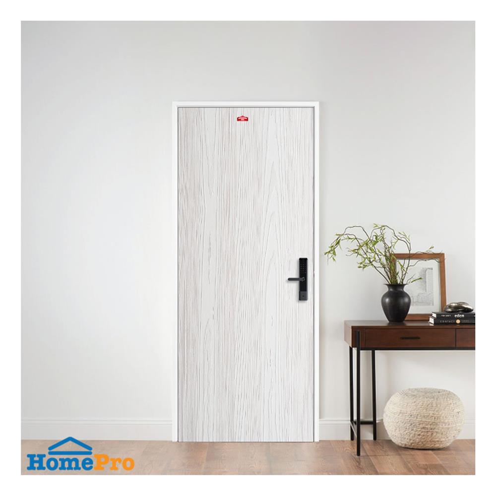 ชุดประตูเหล็ก เจาะลูกบิด PROFESSIONAL DOOR FR1RW+WD1W 86.4x203.5 ซม. สีขาวเม็ดทราย