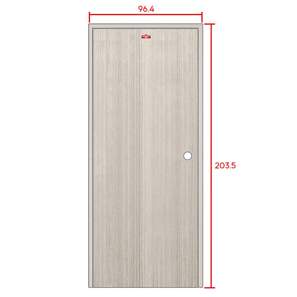 ชุดประตูภายในเหล็ก เจาะลูกบิด PROFESSIONAL DOOR FR2RG+D241 96.4x203.5 ซม. สีเทา
