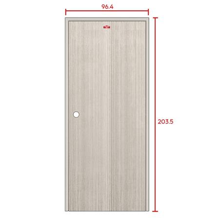 ชุดประตูภายในเหล็ก เจาะลูกบิด PROFESSIONAL DOOR FR2LG+D241 96.4x203.5 ซม. สีเทา_6