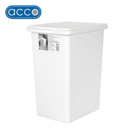 ถังขยะเหลี่ยมฝาเปิด-ปิด ACCO 15 ลิตร สีขาว_0