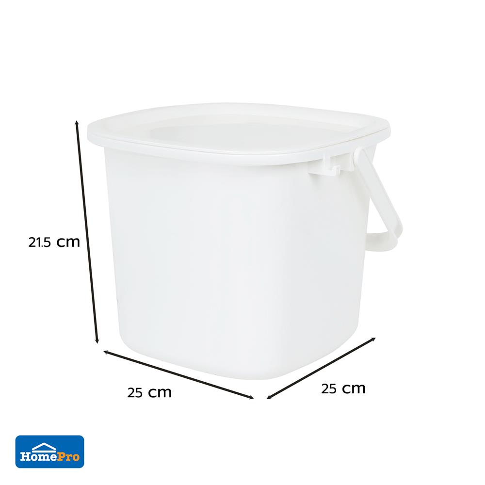 ถังน้ำเหลี่ยมฝาเปิด-ปิด ACCO 8 ลิตร สีขาว