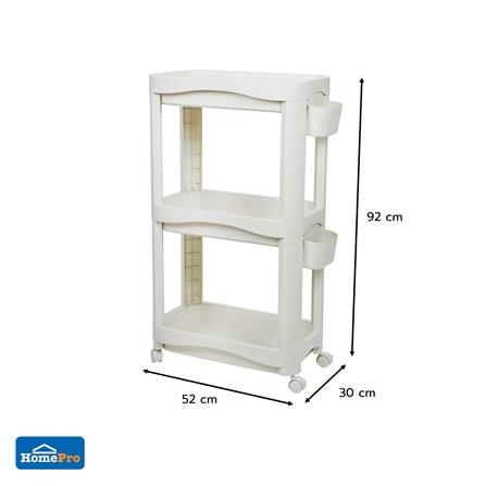 ชั้นพลาสติก 3 ชั้นพร้อมล้อ STACKO DREMI 52x30x92 ซม. สีขาว_8