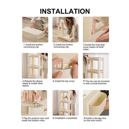 ชั้นพลาสติก 3 ชั้นพร้อมล้อ STACKO DREMI 52x30x92 ซม. สีขาว_7