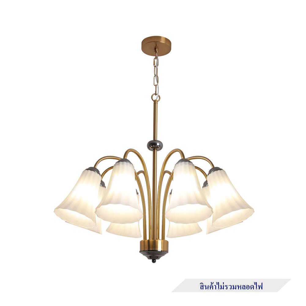 ไฟช่อ CARINI MS24304 สีขาว/ดำ/ทอง 8 หัว