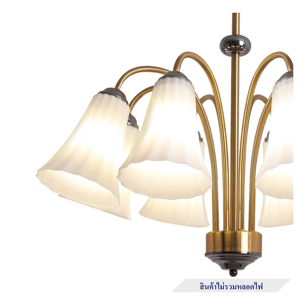 ไฟช่อ CARINI MS24304 สีขาว/ดำ/ทอง 8 หัว