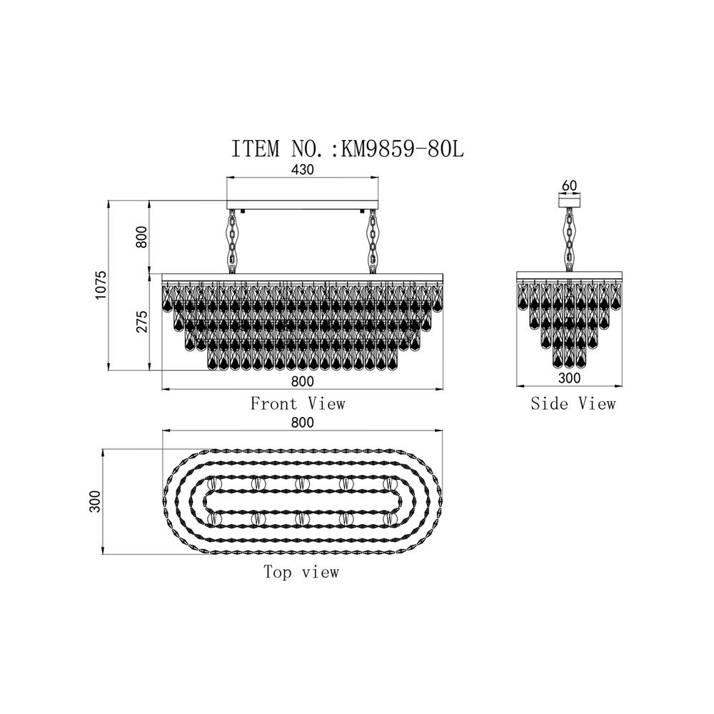 ไฟช่อ CARINI KM9859-80L สีเงิน/ใส 10 หัว