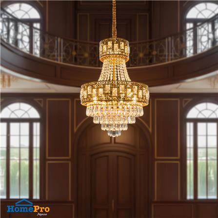 ไฟช่อ CARINI KM5202-600H สีทอง/ใส 16 หัว_3