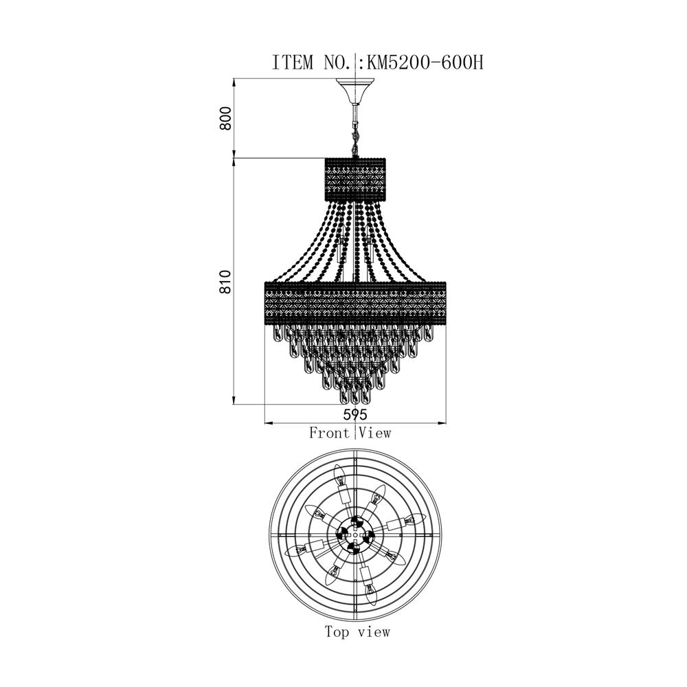 ไฟช่อ CARINI KM5200-600H สีทอง/ใส 16 หัว