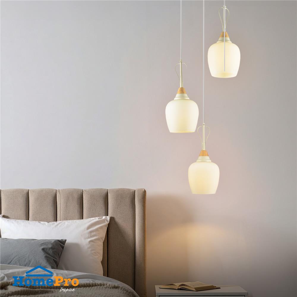 ไฟช่อ CARINI 2312/3P สีขาว/น้ำตาล 3 หัว