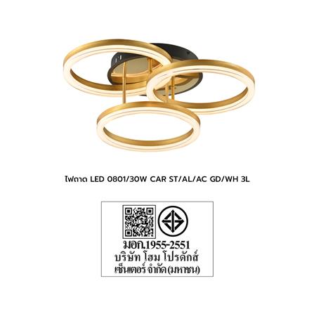 ไฟถาด LED CARINI 0801/30W สีทอง/ขาว 3 หัว_6