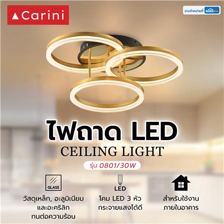 ไฟถาด LED CARINI 0801/30W สีทอง/ขาว 3 หัว_4