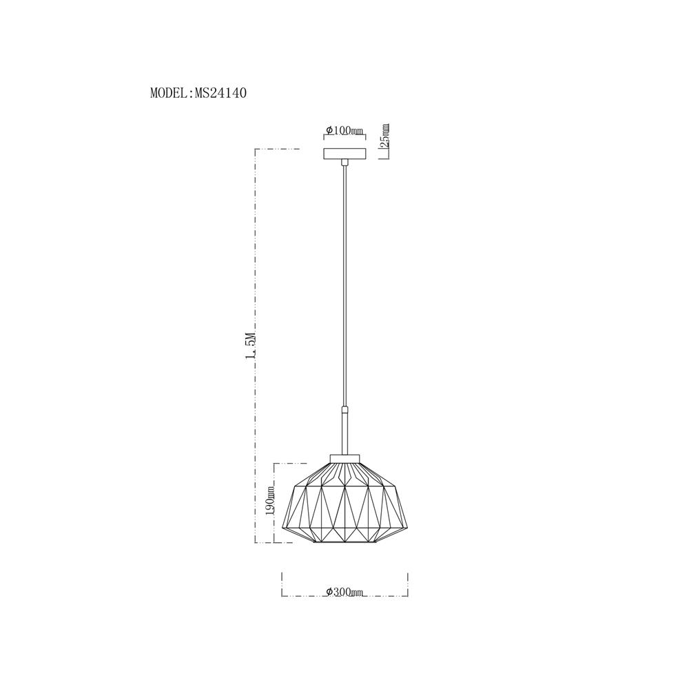 ไฟช่อ CARINI MS24140 สีขาว/ดำ 1 หัว