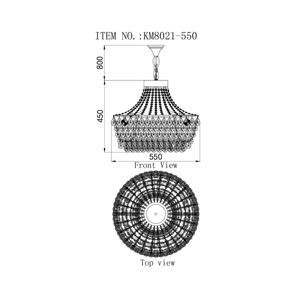 ไฟช่อ CARINI KM8021-550 สีทอง/ใส 10 หัว