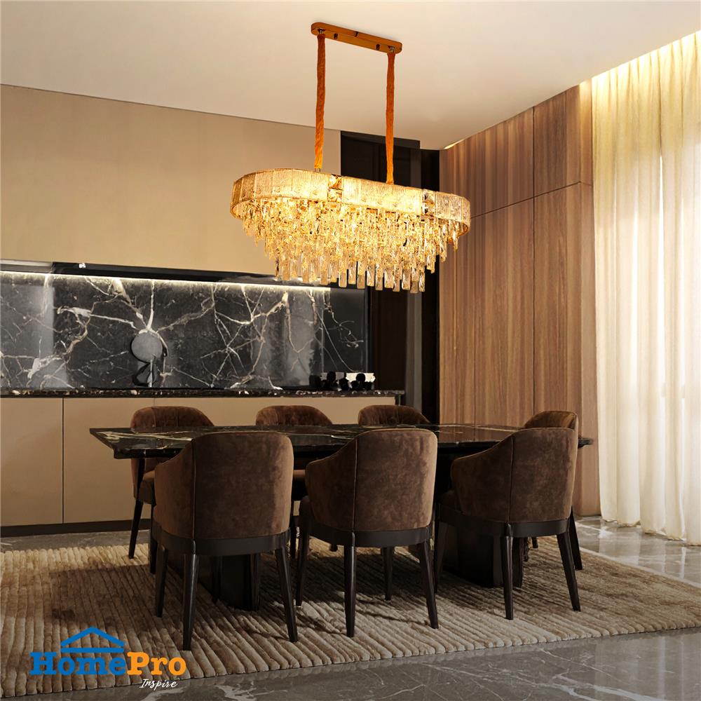 ไฟช่อ CARINI KM8072-900L สีทอง/ใส 10 หัว