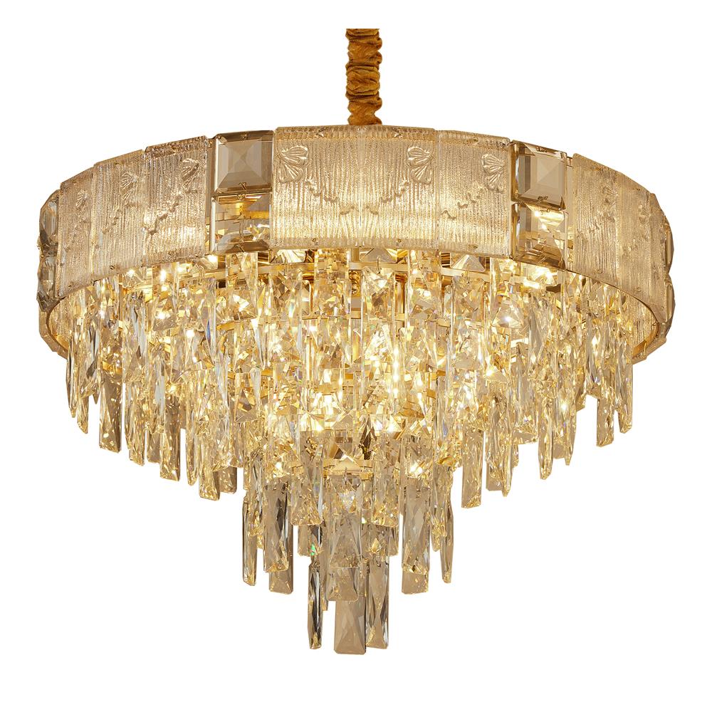 ไฟช่อ CARINI KM8072-550 สีทอง/ใส 8 หัว