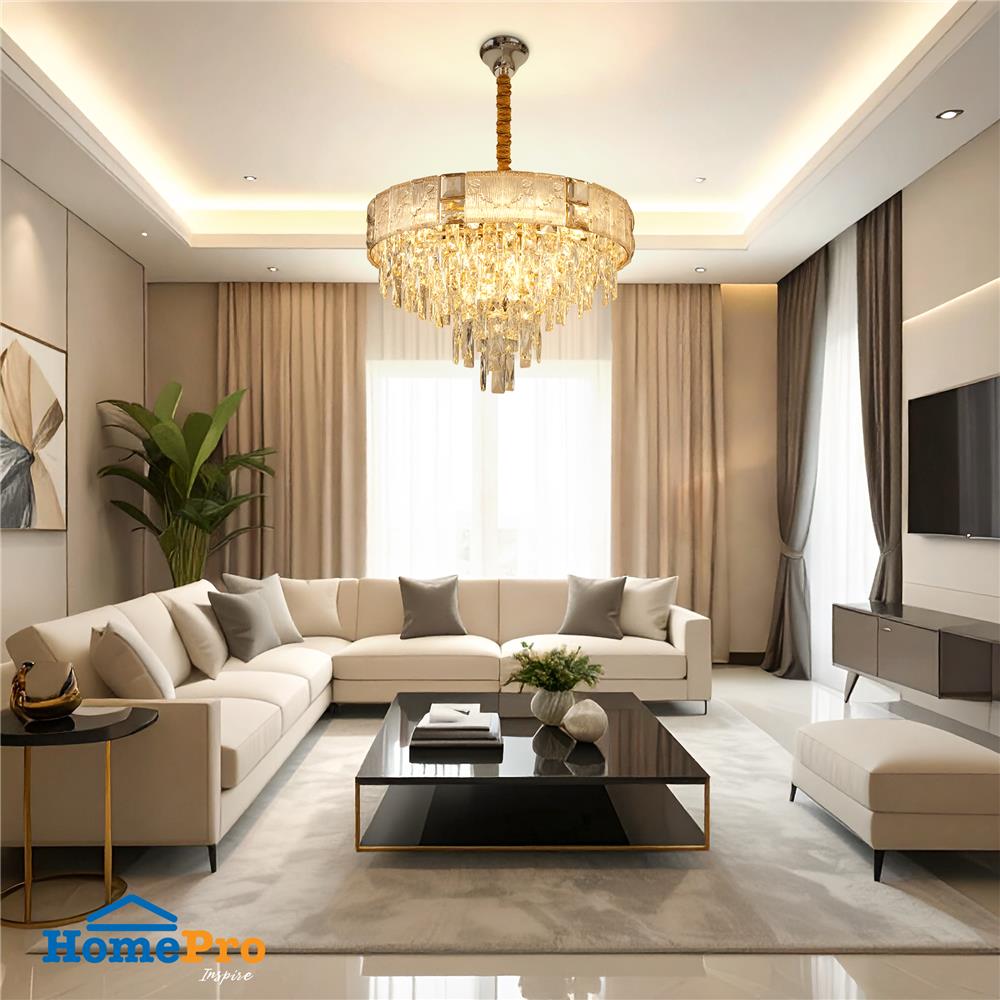 ไฟช่อ CARINI KM8072-550 สีทอง/ใส 8 หัว