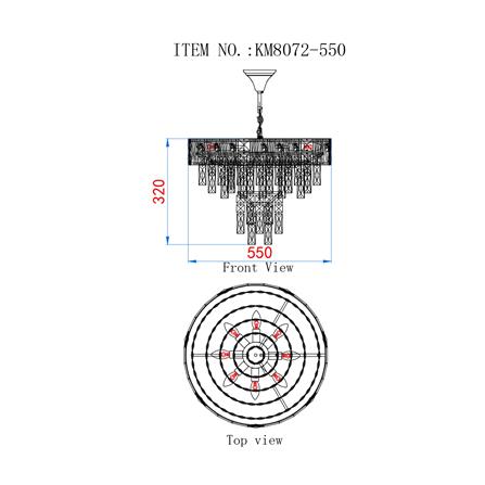 ไฟช่อ CARINI KM8072-550 สีทอง/ใส 8 หัว_5