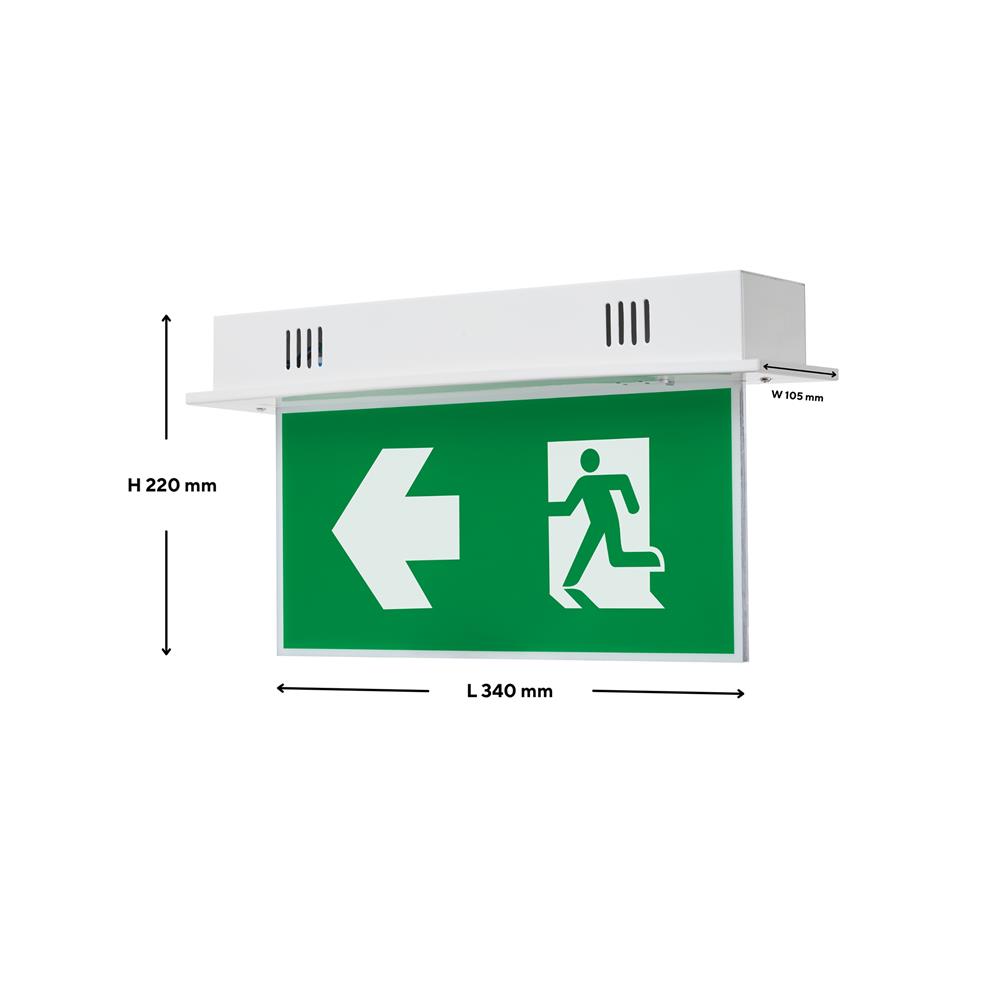 ไฟทางออกฉุกเฉิน ลูกศรเลี้ยว 2 ด้าน แบบสลิม ติดลอย SUNNY SNSL6-10LED/DR-SD003