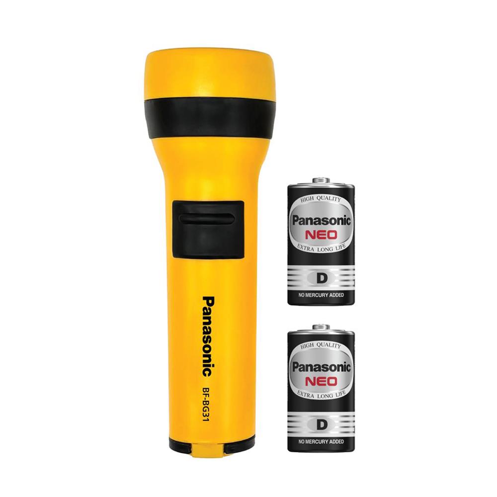 ไฟฉาย LED 300 ลูเมน 1.5 วัตต์ Cool White พร้อมถ่าน D 2 ก้อน PANASONIC BF-BG31KTT-Y