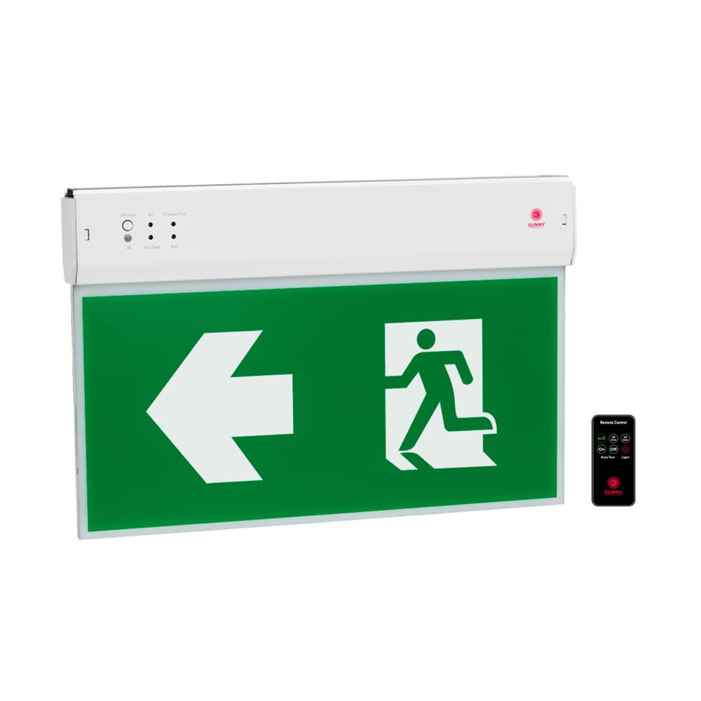 ไฟทางออกฉุกเฉิน ลูกศรเลี้ยว 2 ด้าน แบบสลิม ติดลอยใต้ฝ้า SUNNY SNSL6-10LED/DC-SD003