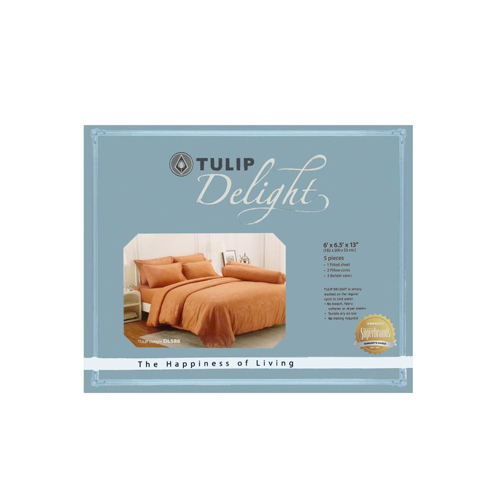 ชุดผ้าปูที่นอน 6 ฟุต (ชุด 5 ชิ้น) TULIP DELIGHT 60056-DL586