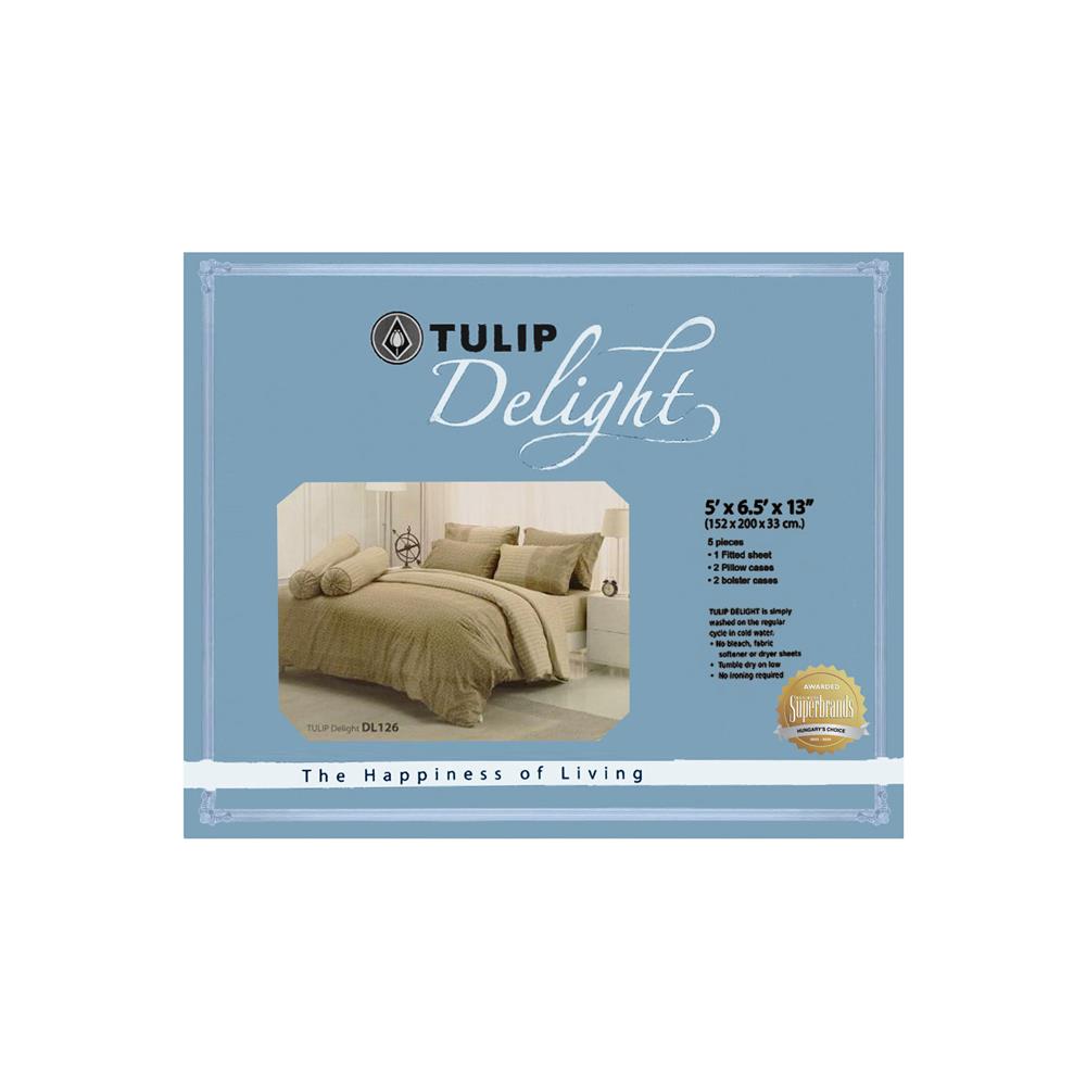 ชุดผ้าปูที่นอน 5 ฟุต (ชุด 5 ชิ้น) TULIP DELIGHT 0013-DL126