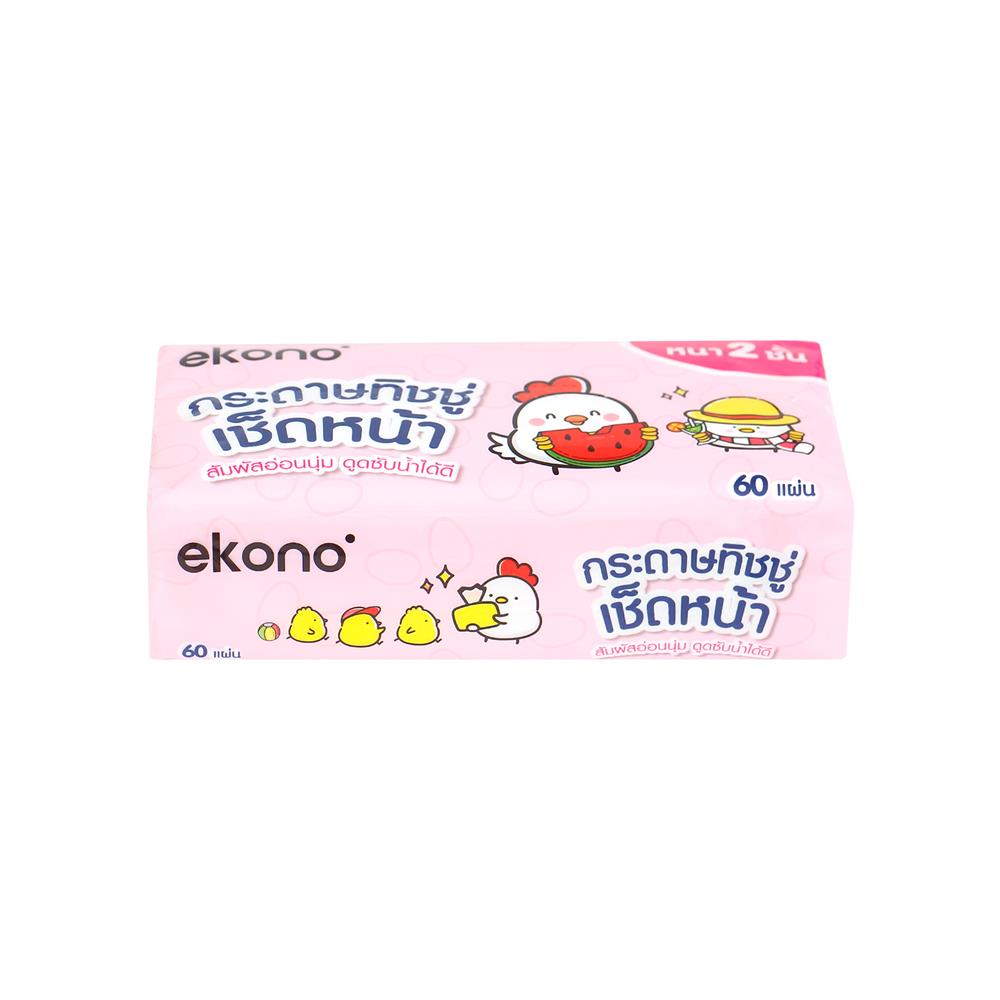 กระดาษเช็ดหน้า EKONO 60 แผ่น 25 ห่อ/1ลัง (ขายยกลัง)