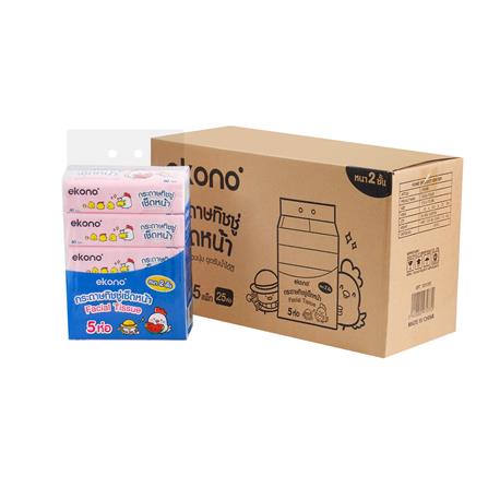 กระดาษเช็ดหน้า EKONO 60 แผ่น 25 ห่อ/1ลัง (ขายยกลัง)_0