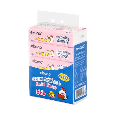กระดาษเช็ดหน้า EKONO 60 แผ่น 25 ห่อ/1ลัง (ขายยกลัง)_1