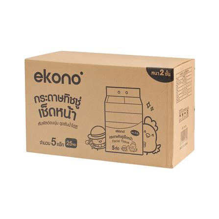 กระดาษเช็ดหน้า EKONO 60 แผ่น 25 ห่อ/1ลัง (ขายยกลัง)_5