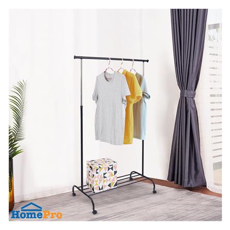 ราวแขวนผ้าบาร์เดี่ยวปรับระดับ PLIM GRACE 111x50x175 ซม. สีดำ_4