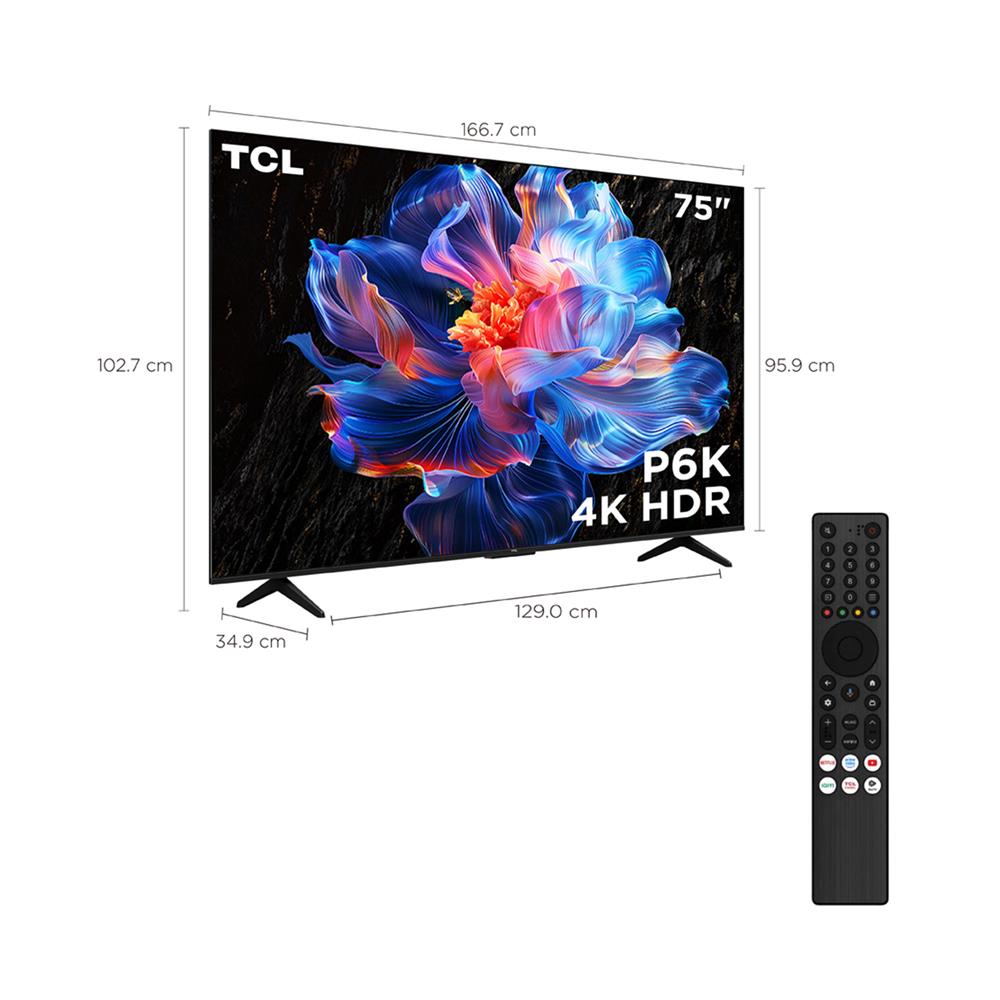 ทีวี แอลอีดี 75 นิ้ว TCL (4K, LED, GOOGLE TV) 75P6K