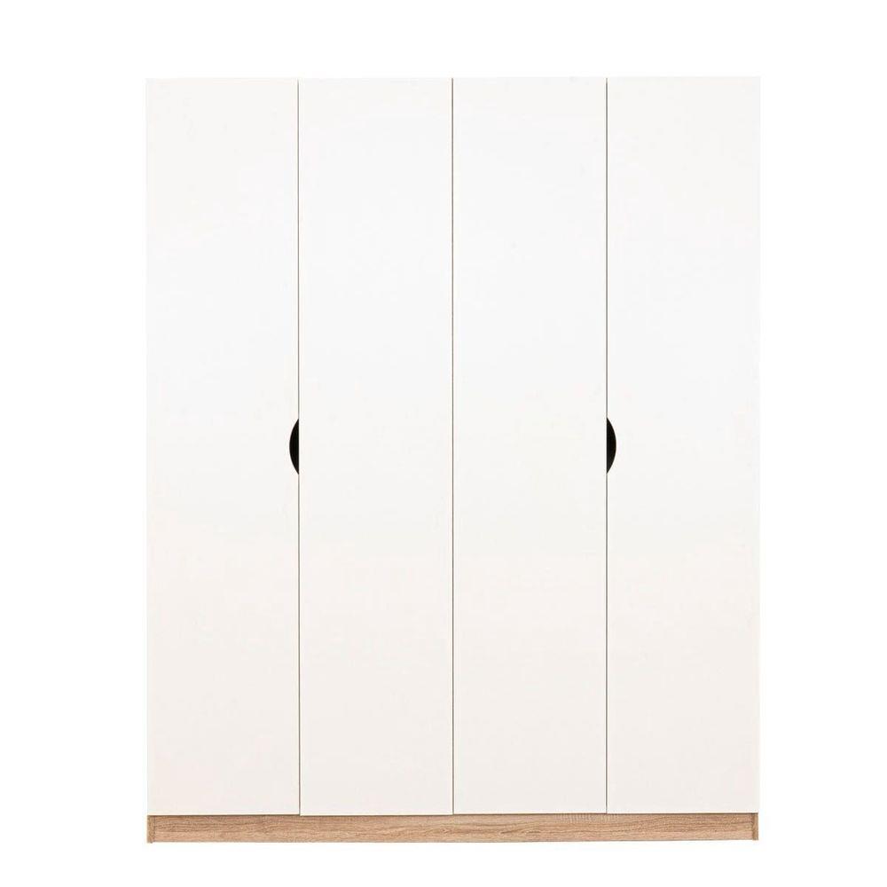 ตู้เสื้อผ้า 4 บานเปิด KONCEPT HAVIN 19227594 160 ซม. สีโซลิดโอ๊ค/ขาว