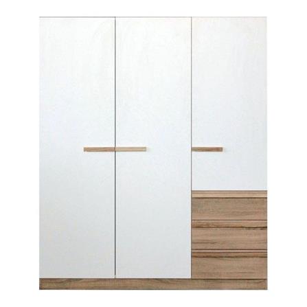 ตู้เสื้อผ้า 3 บานเปิด KONCEPT HANZ 19196892 150 ซม. สีโซลิดโอ๊ค/ขาว_1