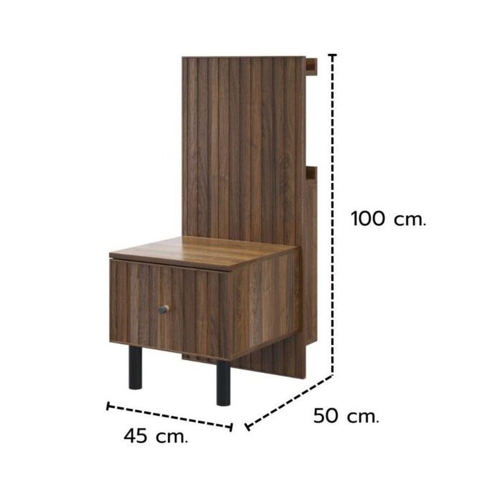 โต๊ะข้างเตียง KONCEPT KUMAMOTO 19237092 45 ซม. สีไม้เข้ม