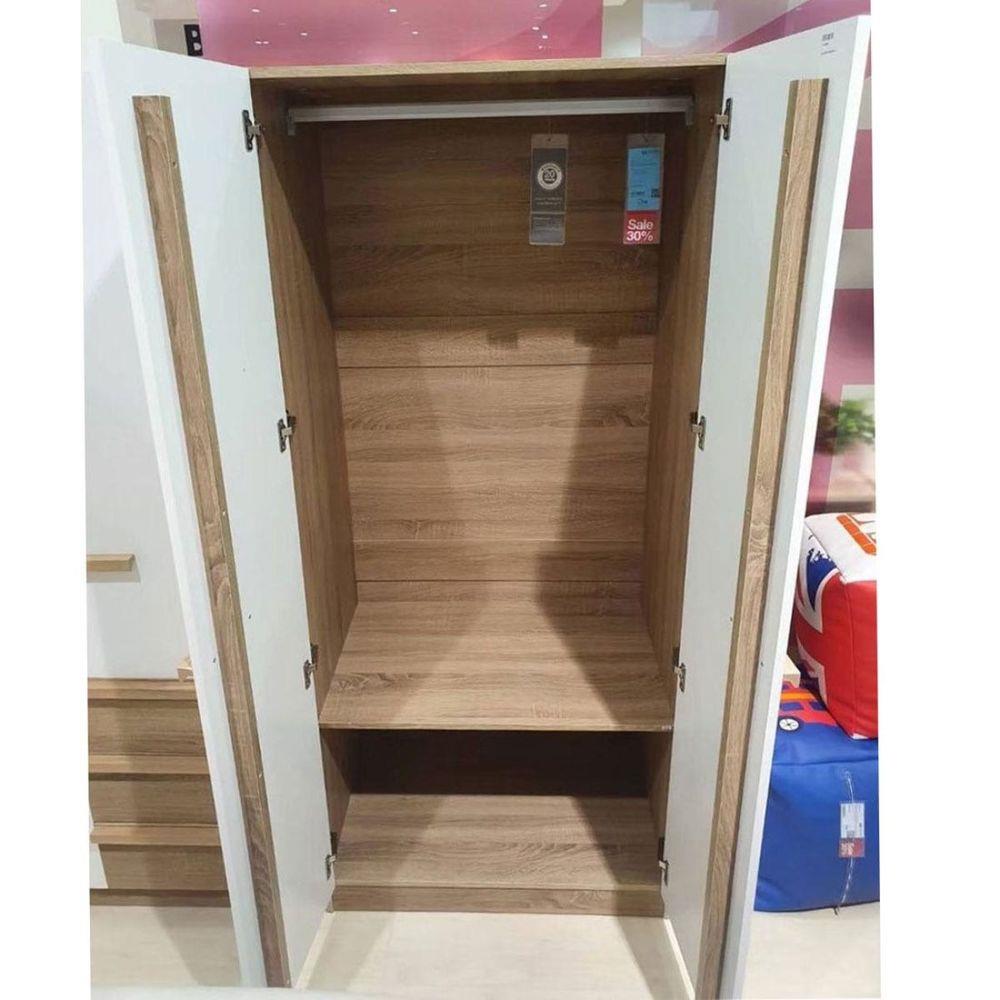 ตู้เสื้อผ้า 2 บานเปิด KONCEPT HANZ 19196890 80 ซม. สีโซลิดโอ๊ค/ขาว