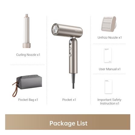 ไดร์เป่าผม DREAME POCKET 1300 วัตต์ สี TITANIUM GOLD_11