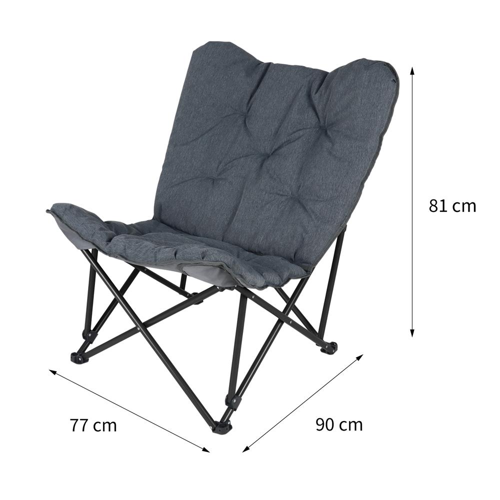 เก้าอี้พักผ่อน SPRING FLODING CURVE สีเทา/ดำ