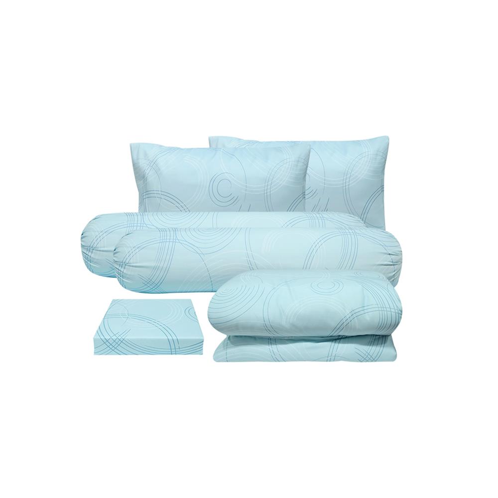ชุดผ้าปูที่นอน 6 ฟุต (ชุด 6 ชิ้น) ME LIVING ORLANDO สี BLUE