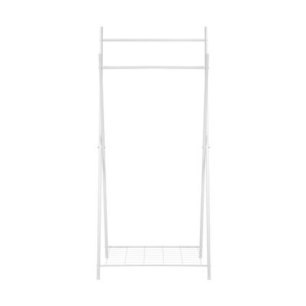 ราวแขวนผ้าขาไขว้พร้อมชั้นวางของ 1 ชั้น 70 ซม. PLIM LINE สีขาว_2
