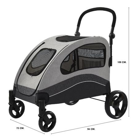 รถเข็นสัตว์เลี้ยง DPETT COZY สีเทา_4