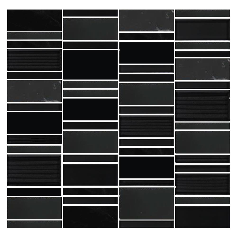 โมเสคแก้ว 30x30 ซม. GLASCERA STONE BLACK
