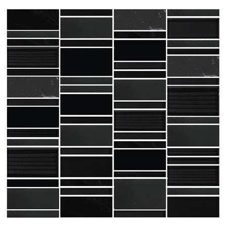 โมเสคแก้ว 30x30 ซม. GLASCERA STONE BLACK_0