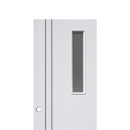 ประตูห้องน้ำ UPVC เจาะลูกบิด ECO-DOOR P2-G แบบเรียบกระจกลอนแก้ว 70x200 ซม. สีขาว_1